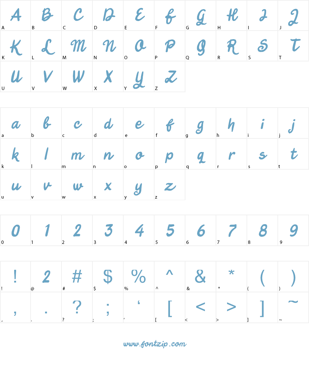 Jungle Boy Italic Font Character